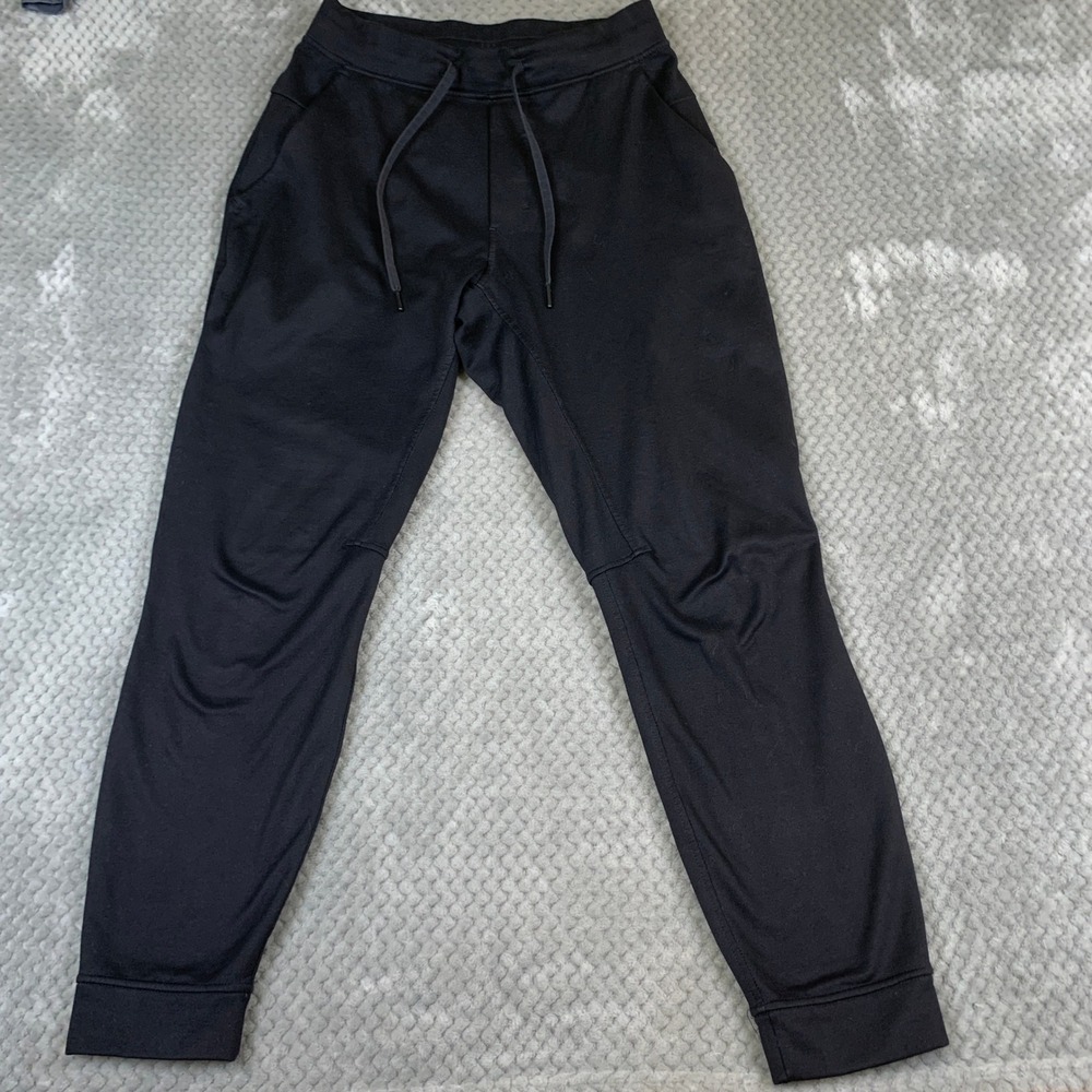 Lululemon Joggers Mens‎ Small Black Wool Blend Tapered Drawstring
